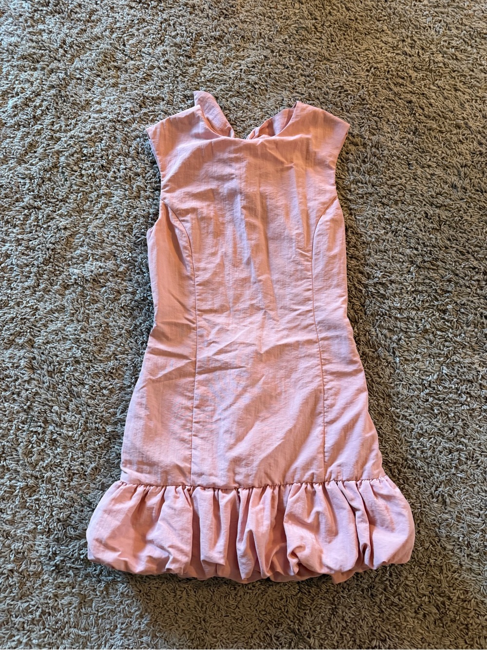 Women Pink Ruffle Hem Dress